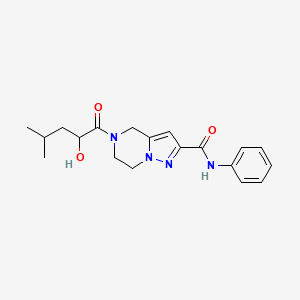 5-(2-hydroxy-4-methylpentanoyl)-N-phenyl-4,5,6,7-tetrahydropyrazolo[1,5-a]pyrazine-2-carboxamide