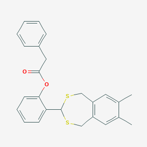 molecular formula C25H24O2S2 B376386 [2-(7,8-Dimethyl-1,5-dihydro-2,4-benzodithiepin-3-yl)phenyl] 2-phenylacetate 