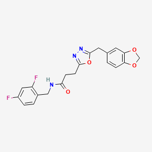 3-[5-(1,3-benzodioxol-5-ylmethyl)-1,3,4-oxadiazol-2-yl]-N-(2,4-difluorobenzyl)propanamide