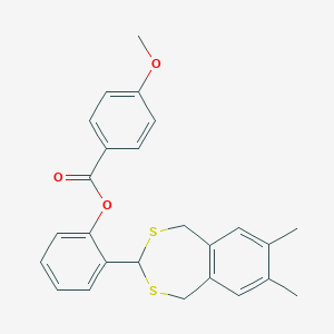 molecular formula C25H24O3S2 B376387 2-(7,8-Dimethyl-1,5-dihydro-2,4-benzodithiepin-3-yl)phenyl 4-methoxybenzoate 