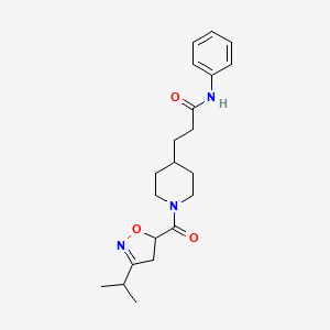 3-{1-[(3-isopropyl-4,5-dihydro-5-isoxazolyl)carbonyl]-4-piperidinyl}-N-phenylpropanamide