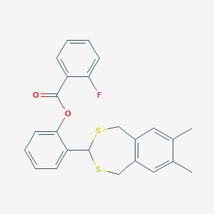 2-(7,8-Dimethyl-1,5-dihydro-2,4-benzodithiepin-3-yl)phenyl 2-fluorobenzoate