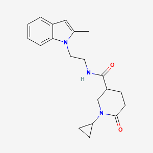 1-cyclopropyl-N-[2-(2-methyl-1H-indol-1-yl)ethyl]-6-oxo-3-piperidinecarboxamide