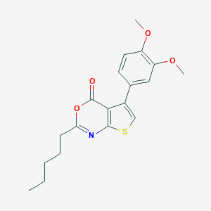 molecular formula C19H21NO4S B376390 5-(3,4-dimethoxyphenyl)-2-pentyl-4H-thieno[2,3-d][1,3]oxazin-4-one CAS No. 720668-85-9