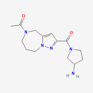 1-[(5-acetyl-5,6,7,8-tetrahydro-4H-pyrazolo[1,5-a][1,4]diazepin-2-yl)carbonyl]-3-pyrrolidinamine hydrochloride