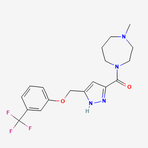 (4-methyl-1,4-diazepan-1-yl)-[5-[[3-(trifluoromethyl)phenoxy]methyl]-1H-pyrazol-3-yl]methanone