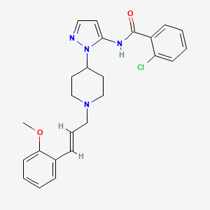 2-chloro-N-(1-{1-[(2E)-3-(2-methoxyphenyl)-2-propen-1-yl]-4-piperidinyl}-1H-pyrazol-5-yl)benzamide