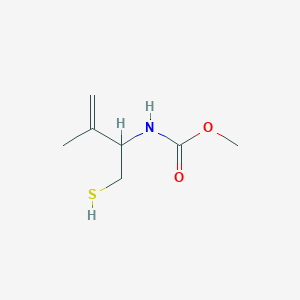 molecular formula C7H13NO2S B037640 Methyl N-(3-methyl-1-sulfanylbut-3-EN-2-YL)carbamate CAS No. 114087-09-1
