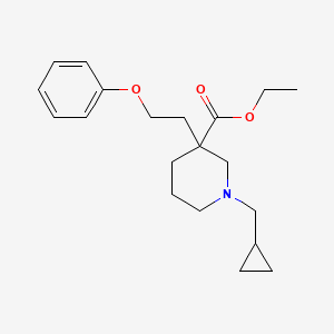 molecular formula C20H29NO3 B3764130 ethyl 1-(cyclopropylmethyl)-3-(2-phenoxyethyl)-3-piperidinecarboxylate 