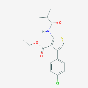 molecular formula C17H18ClNO3S B376414 Ethyl 4-(4-chlorophenyl)-2-[(2-methylpropanoyl)amino]thiophene-3-carboxylate CAS No. 380644-91-7