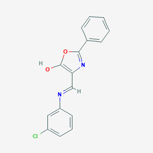 molecular formula C16H11ClN2O2 B376416 4-[(3-chloroanilino)methylene]-2-phenyl-1,3-oxazol-5(4H)-one CAS No. 313971-65-2