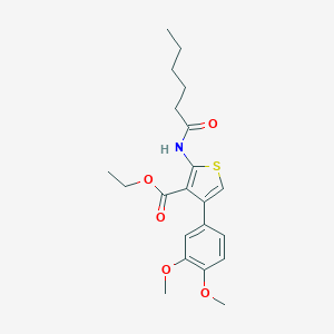 Ethyl 4-(3,4-dimethoxyphenyl)-2-(hexanoylamino)thiophene-3-carboxylate