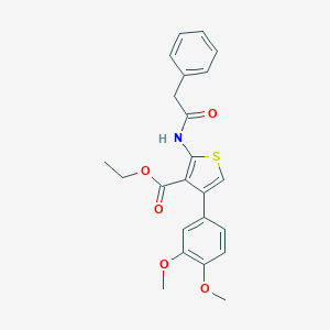 molecular formula C23H23NO5S B376434 Ethyl 4-(3,4-dimethoxyphenyl)-2-[(phenylacetyl)amino]-3-thiophenecarboxylate CAS No. 342383-47-5