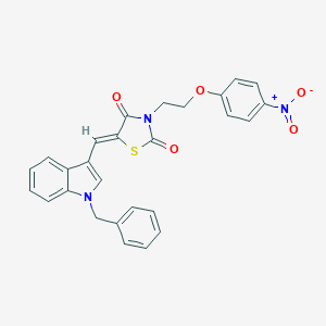 5-[(1-benzyl-1H-indol-3-yl)methylene]-3-(2-{4-nitrophenoxy}ethyl)-1,3-thiazolidine-2,4-dione