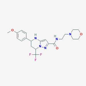 molecular formula C21H26F3N5O3 B376453 5-(4-methoxyphenyl)-N-(2-morpholin-4-ylethyl)-7-(trifluoromethyl)-1,5,6,7-tetrahydropyrazolo[1,5-a]pyrimidine-2-carboxamide 