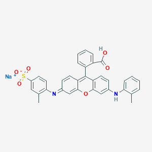 molecular formula C34H25N2NaO6S B037646 2-(3-((2-甲基-4-磺酸苯基)氨基)-6-(邻甲苯基氨基)黄嘌呤-9-基)苯甲酸钠 CAS No. 6252-76-2