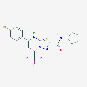 molecular formula C19H20BrF3N4O B376463 5-(4-bromophenyl)-N-cyclopentyl-7-(trifluoromethyl)-4,5,6,7-tetrahydropyrazolo[1,5-a]pyrimidine-2-carboxamide 