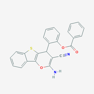 molecular formula C25H16N2O3S B376483 2-(2-amino-3-cyano-4H-[1]benzothieno[3,2-b]pyran-4-yl)phenyl benzoate CAS No. 461437-10-5