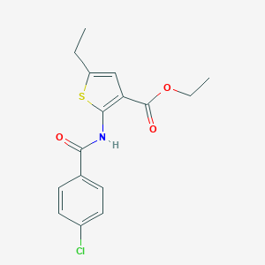 molecular formula C16H16ClNO3S B376485 Ethyl 2-[(4-chlorobenzoyl)amino]-5-ethyl-3-thiophenecarboxylate CAS No. 380645-54-5