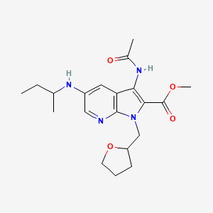 molecular formula C20H28N4O4 B3764861 methyl 3-(acetylamino)-5-(sec-butylamino)-1-(tetrahydro-2-furanylmethyl)-1H-pyrrolo[2,3-b]pyridine-2-carboxylate 