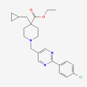 molecular formula C23H28ClN3O2 B3764883 ethyl 1-{[2-(4-chlorophenyl)-5-pyrimidinyl]methyl}-4-(cyclopropylmethyl)-4-piperidinecarboxylate 