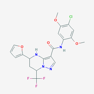 N-(4-chloro-2,5-dimethoxyphenyl)-5-(2-furyl)-7-(trifluoromethyl)-4,5,6,7-tetrahydropyrazolo[1,5-a]pyrimidine-3-carboxamide