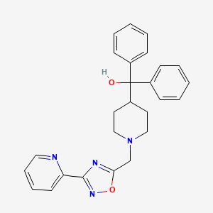 molecular formula C26H26N4O2 B3764936 diphenyl(1-{[3-(2-pyridinyl)-1,2,4-oxadiazol-5-yl]methyl}-4-piperidinyl)methanol 