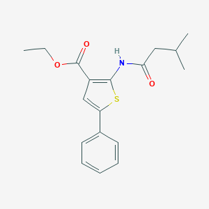 molecular formula C18H21NO3S B376500 Ethyl 2-[(3-methylbutanoyl)amino]-5-phenyl-3-thiophenecarboxylate CAS No. 380645-74-9