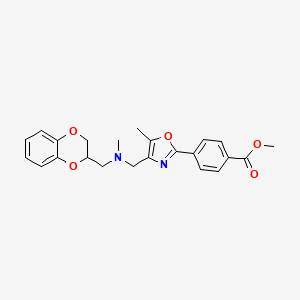 molecular formula C23H24N2O5 B3765055 methyl 4-(4-{[(2,3-dihydro-1,4-benzodioxin-2-ylmethyl)(methyl)amino]methyl}-5-methyl-1,3-oxazol-2-yl)benzoate 