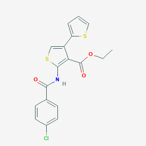 B376518 Ethyl 2-[(4-chlorobenzoyl)amino]-4-thiophen-2-ylthiophene-3-carboxylate CAS No. 380645-55-6