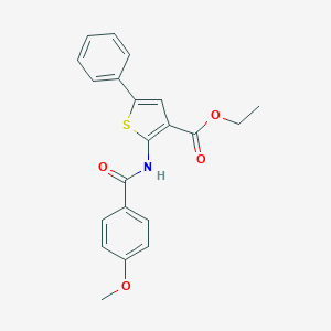 molecular formula C21H19NO4S B376521 Ethyl 2-[(4-methoxybenzoyl)amino]-5-phenylthiophene-3-carboxylate CAS No. 307536-21-6