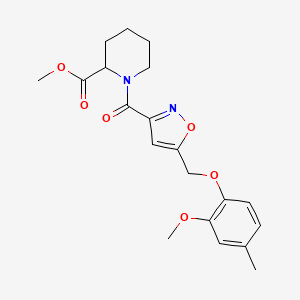 molecular formula C20H24N2O6 B3765289 methyl 1-({5-[(2-methoxy-4-methylphenoxy)methyl]-3-isoxazolyl}carbonyl)-2-piperidinecarboxylate 