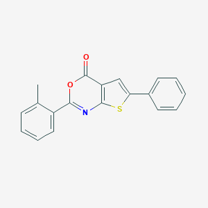 molecular formula C19H13NO2S B376530 2-(2-methylphenyl)-6-phenyl-4H-thieno[2,3-d][1,3]oxazin-4-one CAS No. 443320-55-6