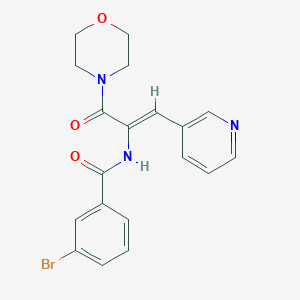 molecular formula C19H18BrN3O3 B376535 3-Bromo-N-[1-(morpholine-4-carbonyl)-2-pyridin-3-yl-vinyl]-benzamide 