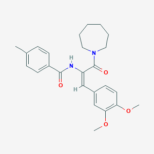 molecular formula C25H30N2O4 B376539 N-[(1E)-3-(azepan-1-yl)-1-(3,4-dimethoxyphenyl)-3-oxoprop-1-en-2-yl]-4-methylbenzamide 
