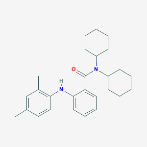 molecular formula C27H36N2O B376546 N,N-dicyclohexyl-2-(2,4-dimethylanilino)benzamide 