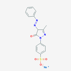 molecular formula C16H13N4NaO4S B037655 Sodium 4-(3-hydroxy-5-methyl-4-phenylazopyrazol-2-yl)benzenesulphonate CAS No. 6359-82-6