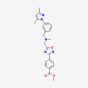 molecular formula C24H25N5O3 B3765503 methyl 4-(5-{[[3-(3,5-dimethyl-1H-pyrazol-1-yl)benzyl](methyl)amino]methyl}-1,2,4-oxadiazol-3-yl)benzoate 