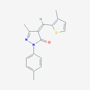 molecular formula C17H16N2OS B376551 5-methyl-2-(4-methylphenyl)-4-[(3-methyl-2-thienyl)methylene]-2,4-dihydro-3H-pyrazol-3-one 