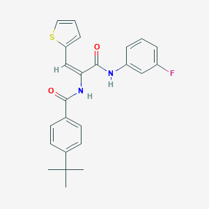 molecular formula C24H23FN2O2S B376553 4-tert-butyl-N-[(1E)-3-[(3-fluorophenyl)amino]-3-oxo-1-(thiophen-2-yl)prop-1-en-2-yl]benzamide 