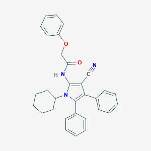 molecular formula C31H29N3O2 B376558 N-(3-cyano-1-cyclohexyl-4,5-diphenyl-1H-pyrrol-2-yl)-2-phenoxyacetamide 