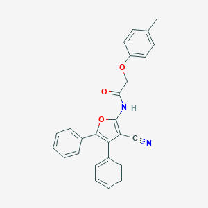 molecular formula C26H20N2O3 B376564 N-(3-cyano-4,5-diphenylfuran-2-yl)-2-(4-methylphenoxy)acetamide 