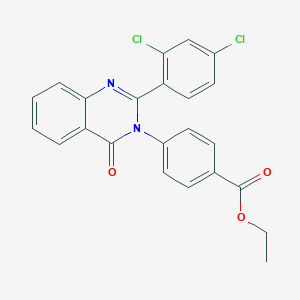 molecular formula C23H16Cl2N2O3 B376567 ethyl 4-[2-(2,4-dichlorophenyl)-4-oxoquinazolin-3(4H)-yl]benzoate CAS No. 380646-40-2