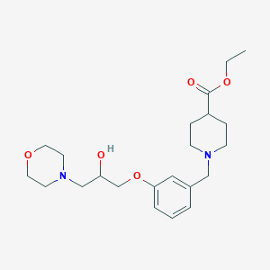 molecular formula C22H34N2O5 B3765725 ethyl 1-{3-[2-hydroxy-3-(4-morpholinyl)propoxy]benzyl}-4-piperidinecarboxylate 