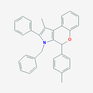 molecular formula C32H27NO B376573 3-Benzyl-1-methyl-4-(4-methylphenyl)-2-phenyl-3,4-dihydrochromeno[3,4-b]pyrrole 