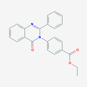 molecular formula C23H18N2O3 B376577 Ethyl 4-[4-oxo-2-phenylquinazolin-3(4h)-yl]benzoate 