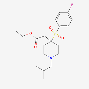 molecular formula C19H28FNO4S B3765787 ethyl {4-[(4-fluorophenyl)sulfonyl]-1-isobutyl-4-piperidinyl}acetate 