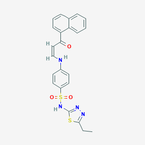 molecular formula C23H20N4O3S2 B376581 N-(5-ethyl-1,3,4-thiadiazol-2-yl)-4-{[3-(1-naphthyl)-3-oxo-1-propenyl]amino}benzenesulfonamide 