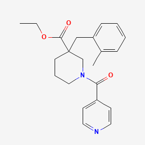 molecular formula C22H26N2O3 B3765836 ethyl 1-isonicotinoyl-3-(2-methylbenzyl)-3-piperidinecarboxylate 