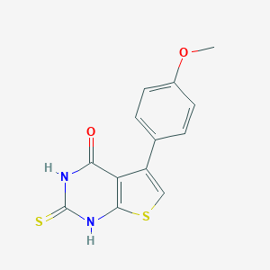 molecular formula C13H10N2O2S2 B376591 5-(4-methoxyphenyl)-2-thioxo-2,3-dihydrothieno[2,3-d]pyrimidin-4(1H)-one CAS No. 443320-58-9